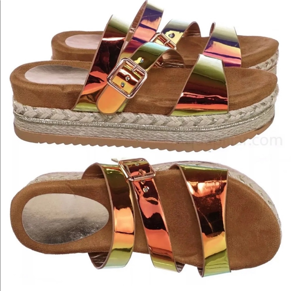 Mermaid Metallic Espadrille Sandal 5.5